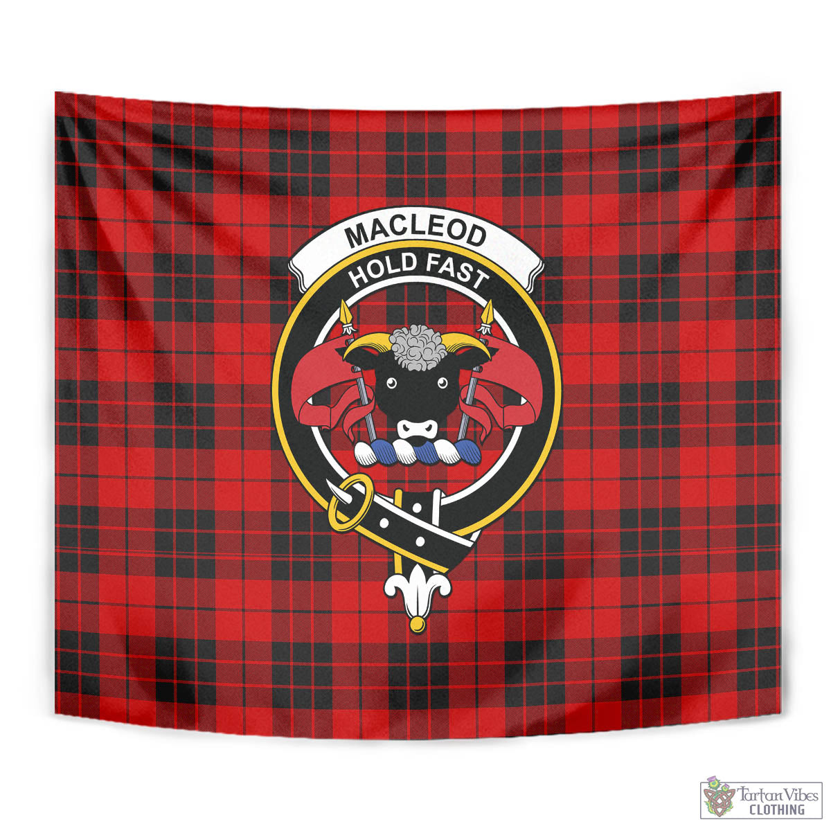 Tartan Vibes Clothing MacLeod of Raasay Tartan Tapestry Wall Hanging and Home Decor for Room with Family Crest