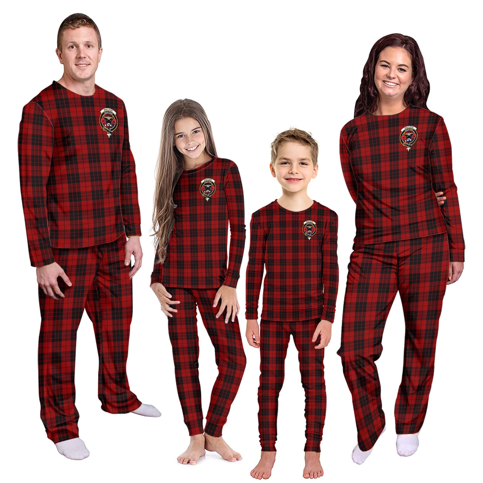 MacLeod of Raasay Highland Tartan Pajamas Family Set with Family Crest - Tartanvibesclothing