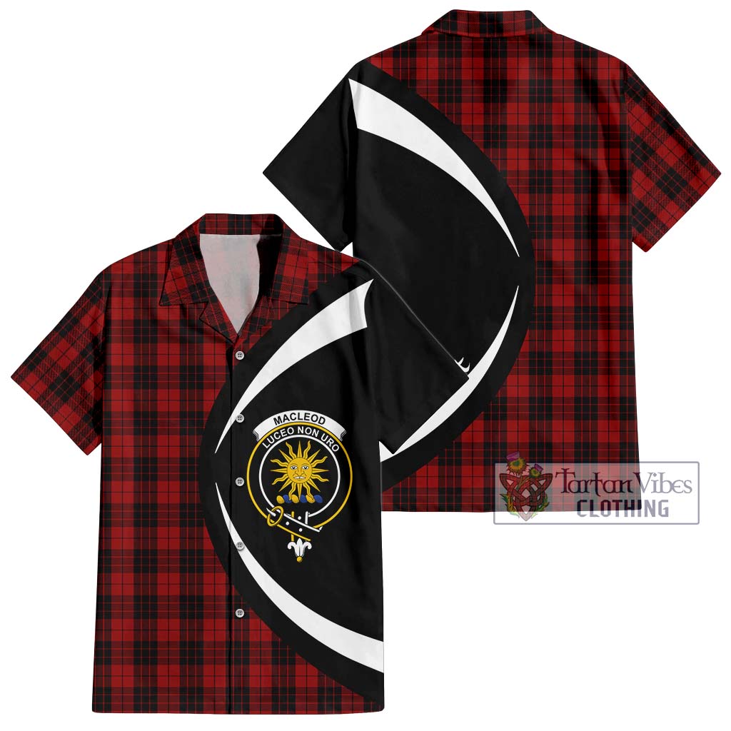 MacLeod of Raasay Highland Tartan Short Sleeve Button Up with Family Crest Circle Style Kid - Tartan Vibes Clothing