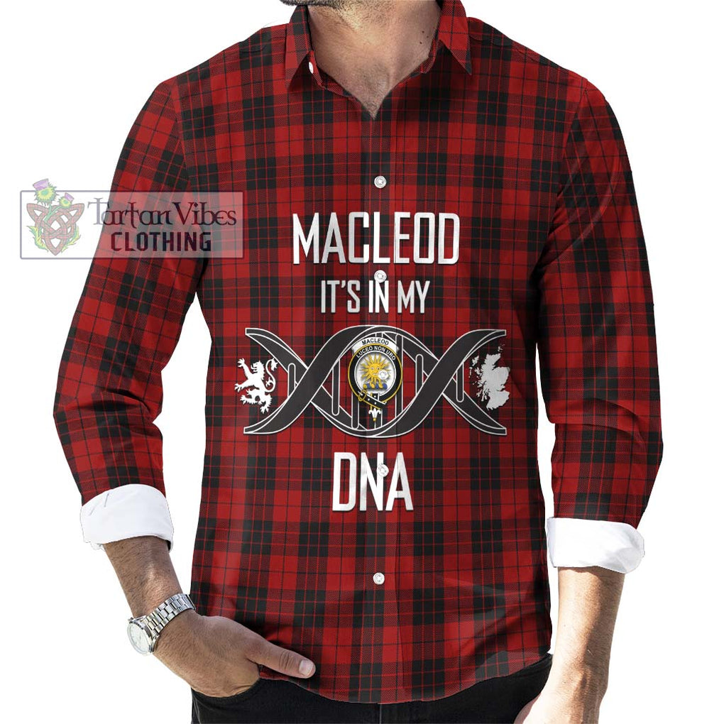 MacLeod of Raasay Highland Tartan Long Sleeve Button Shirt with Family Crest DNA In Me Style Men's Shirt S - Tartanvibesclothing Shop