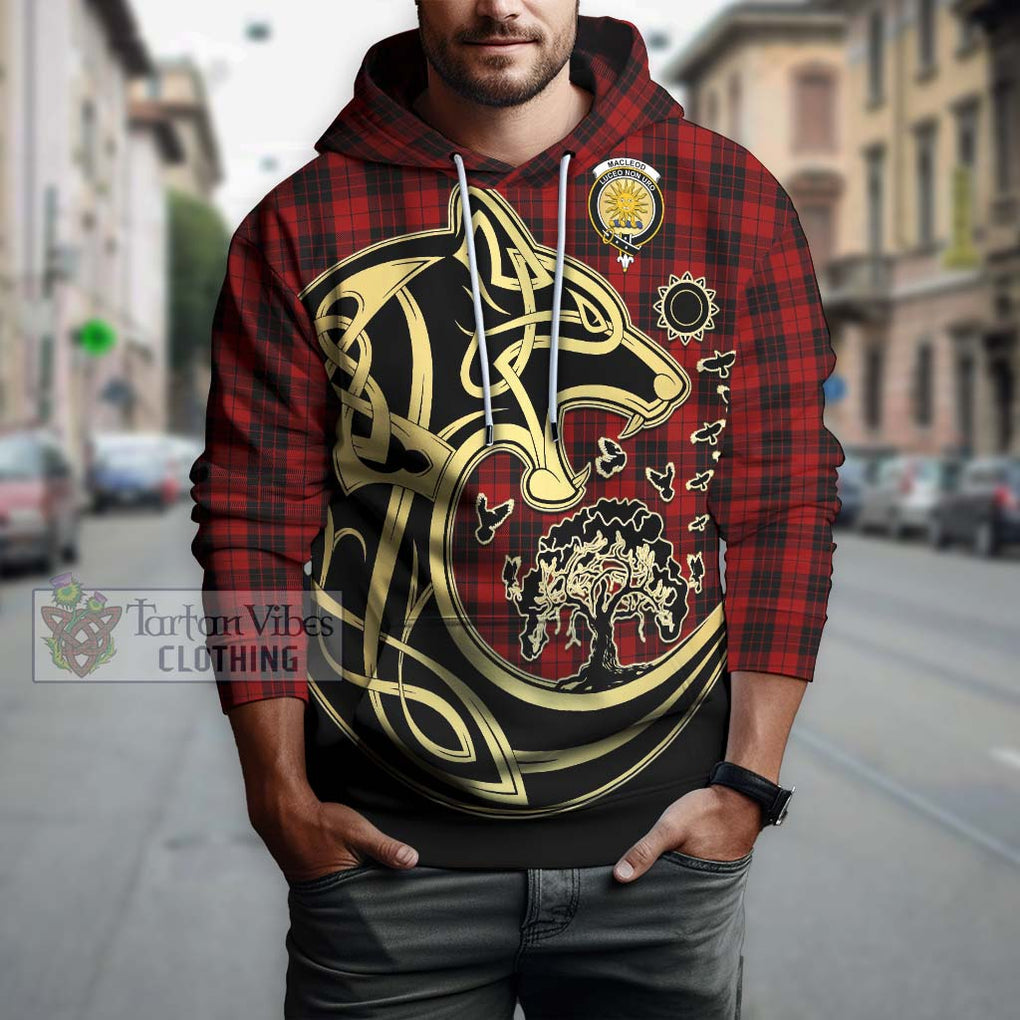 MacLeod of Raasay Highland Tartan Hoodie with Family Crest Celtic Wolf Style Zip Hoodie - Tartan Vibes Clothing