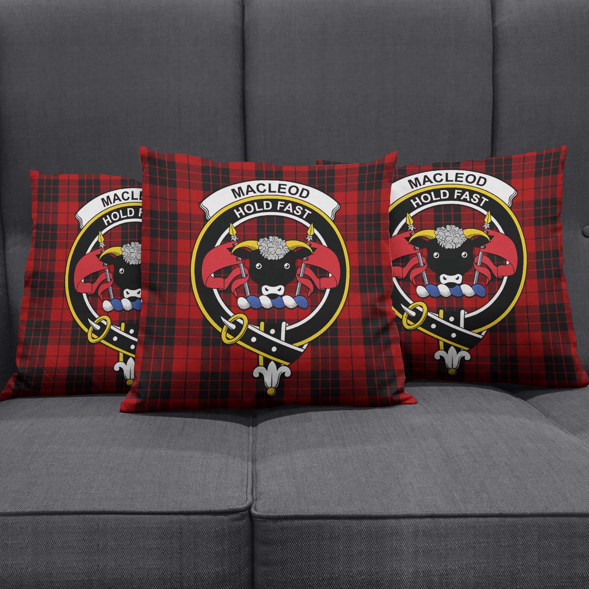 MacLeod of Raasay Highland Tartan Pillow Cover with Family Crest Square Pillow Cover - Tartanvibesclothing