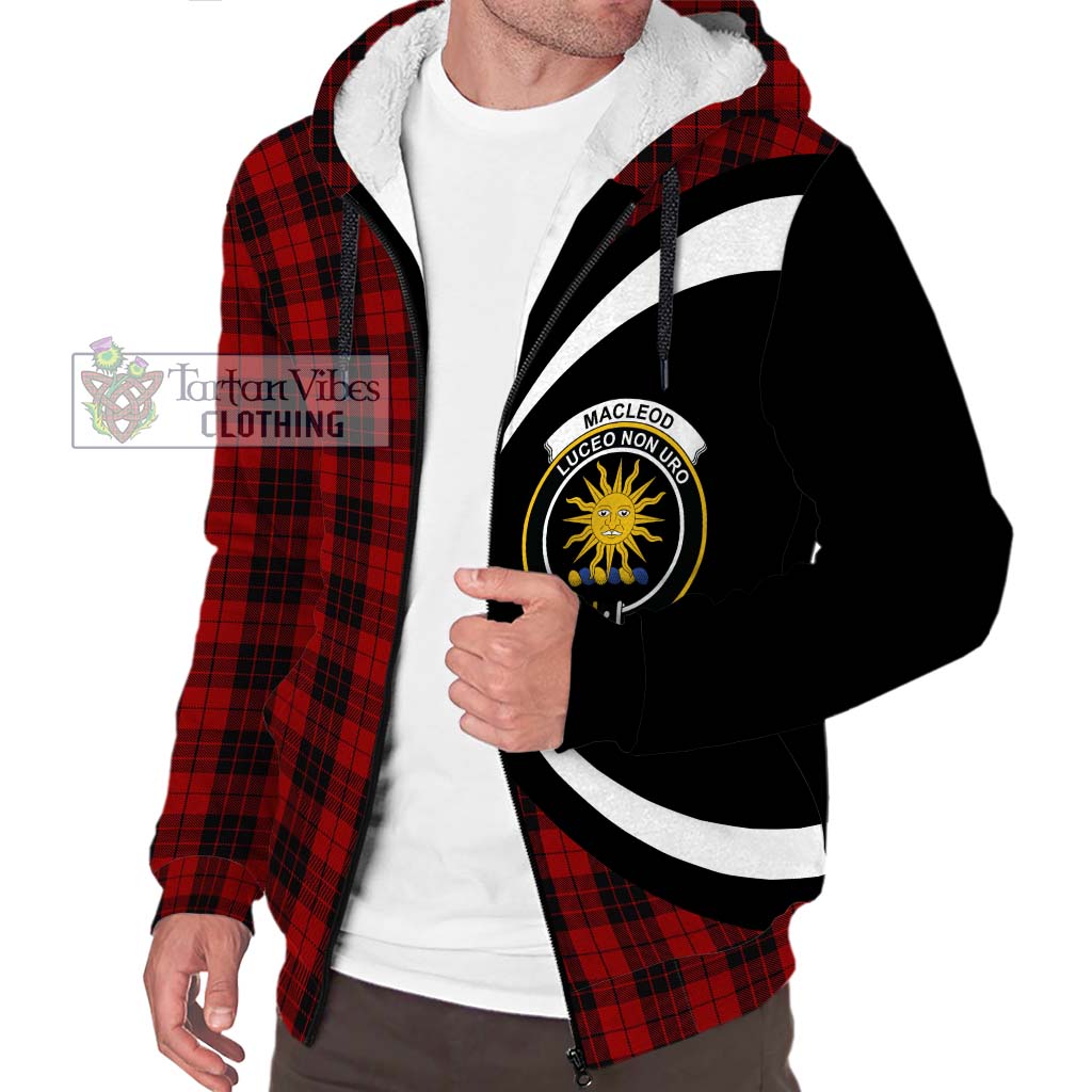 MacLeod of Raasay Highland Tartan Sherpa Hoodie with Family Crest Circle Style Unisex S - Tartan Vibes Clothing