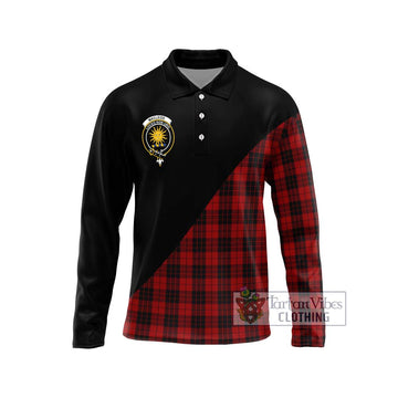 MacLeod of Raasay Highland Tartan Long Sleeve Polo Shirt with Family Crest and Military Logo Style