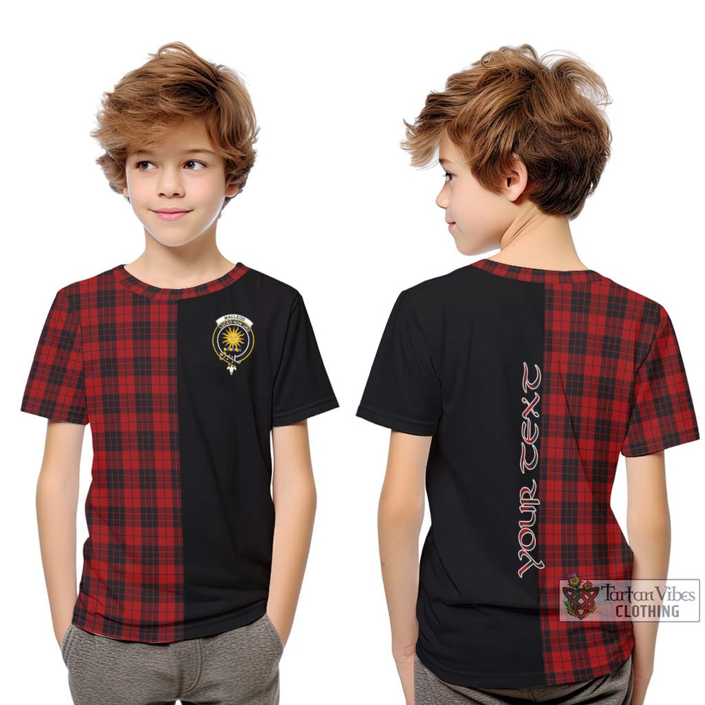 MacLeod of Raasay Highland Tartan Kid T-Shirt with Family Crest and Half Of Me Style Youth XL Size14 - Tartanvibesclothing Shop