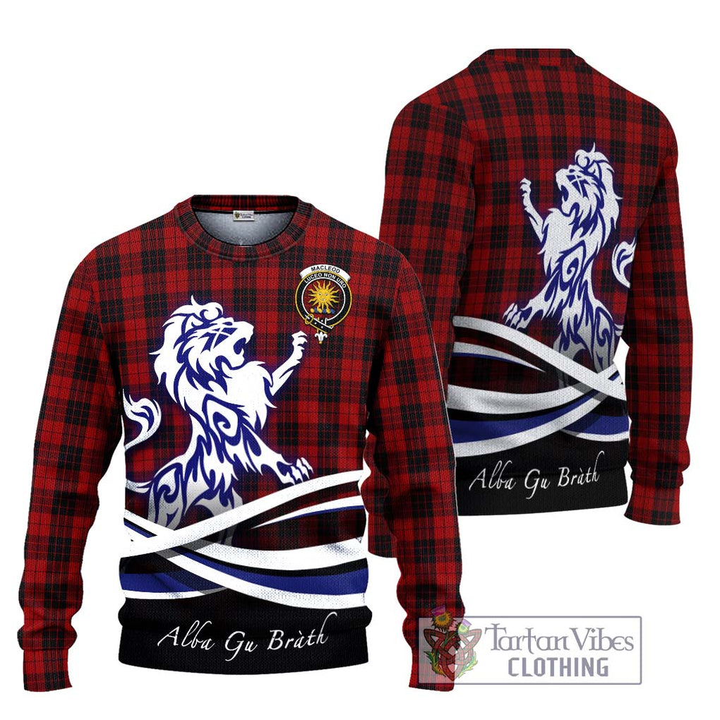 MacLeod of Raasay Highland Tartan Knitted Sweater with Alba Gu Brath Regal Lion Emblem Unisex - Tartanvibesclothing Shop