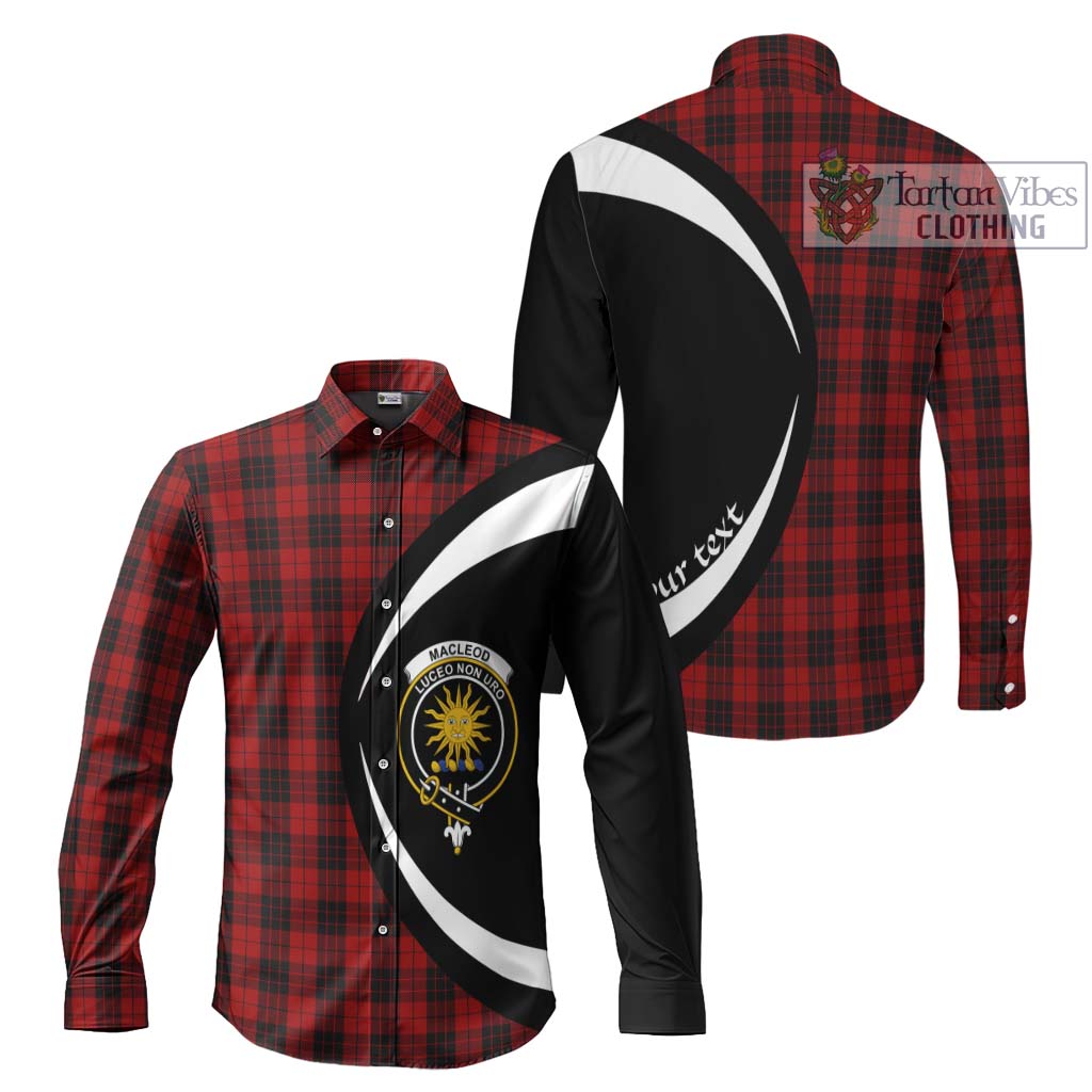 MacLeod of Raasay Highland Tartan Long Sleeve Button Up with Family Crest Circle Style Men's Shirt S - Tartan Vibes Clothing