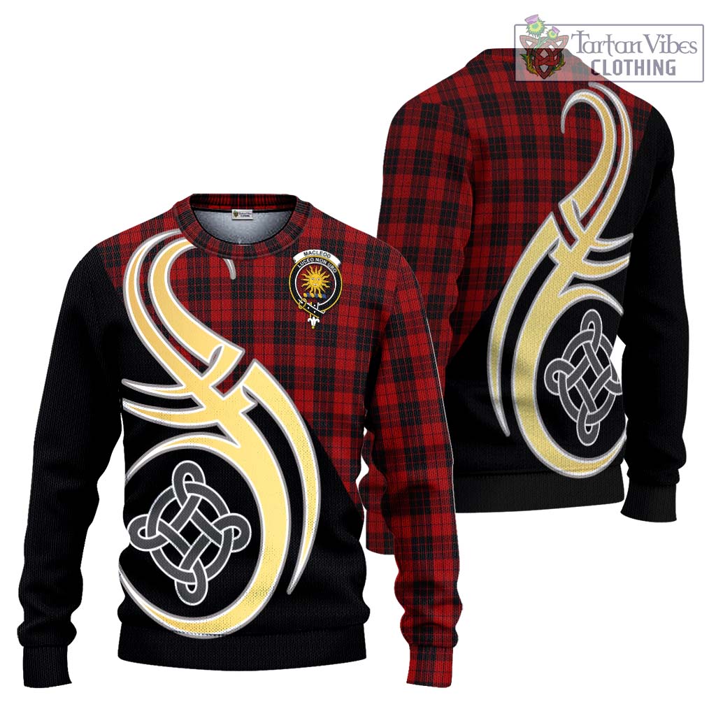 MacLeod of Raasay Highland Tartan Knitted Sweater with Family Crest and Celtic Symbol Style Unisex - Tartan Vibes Clothing