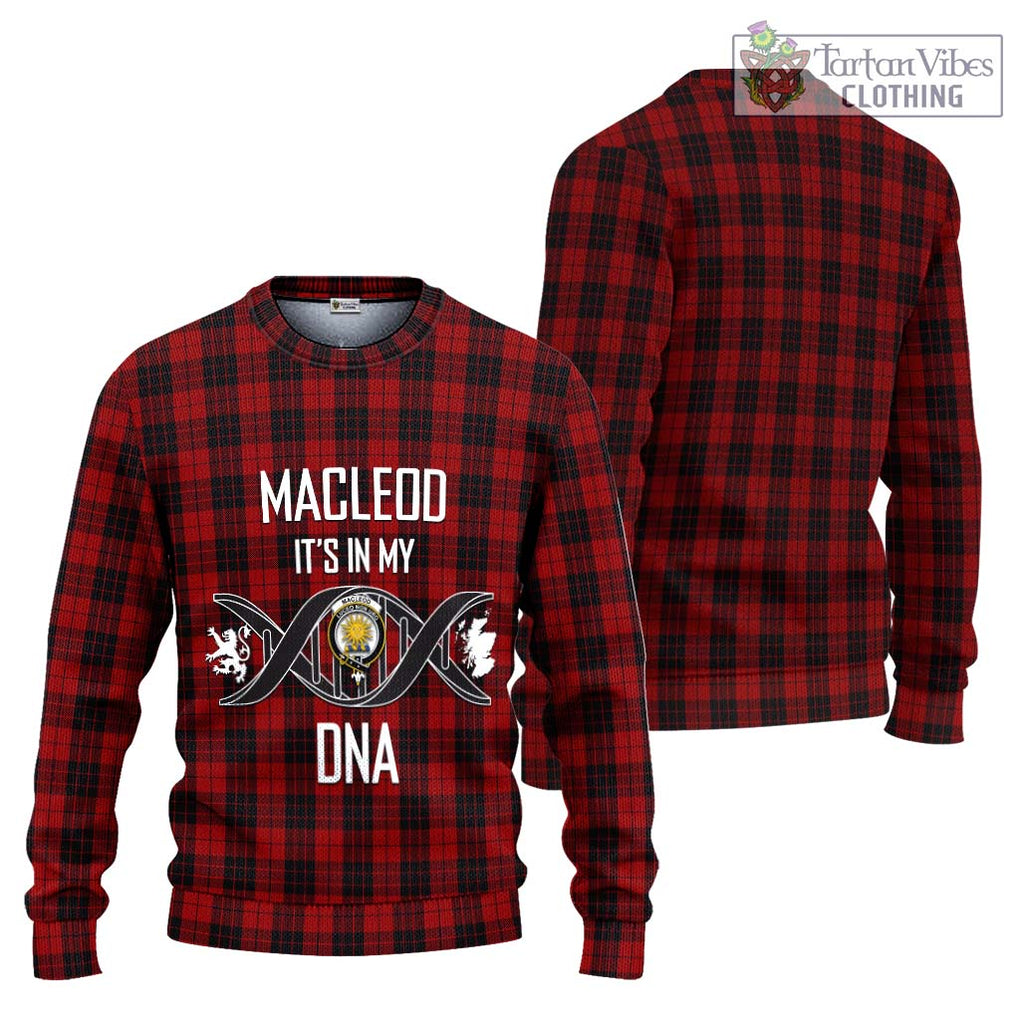 MacLeod of Raasay Highland Tartan Knitted Sweater with Family Crest DNA In Me Style Unisex - Tartanvibesclothing Shop