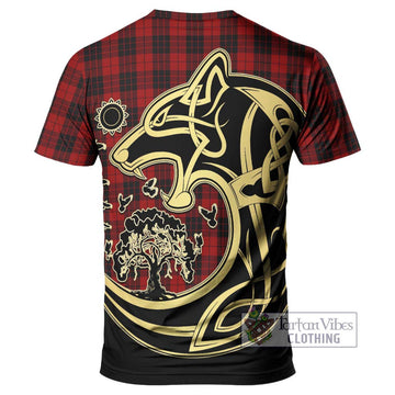 MacLeod of Raasay Highland Tartan T-Shirt with Family Crest Celtic Wolf Style