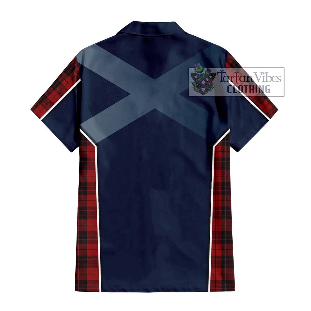 MacLeod of Raasay Highland Tartan Short Sleeve Button Shirt with Family Crest and Lion Rampant Vibes Sport Style - Tartan Vibes Clothing