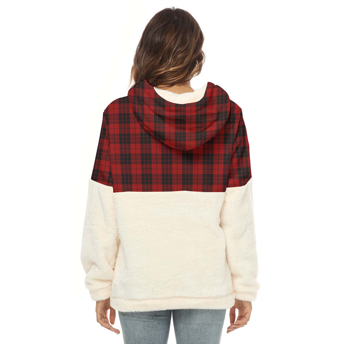 MacLeod of Raasay Highland Tartan Women's Borg Fleece Hoodie With Half Zip - Tartan Vibes Clothing