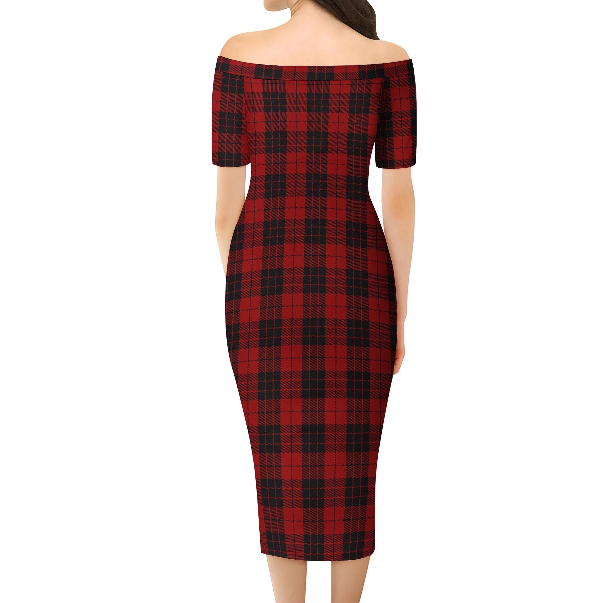 MacLeod of Raasay Highland Tartan Off Shoulder Lady Dress - Tartanvibesclothing