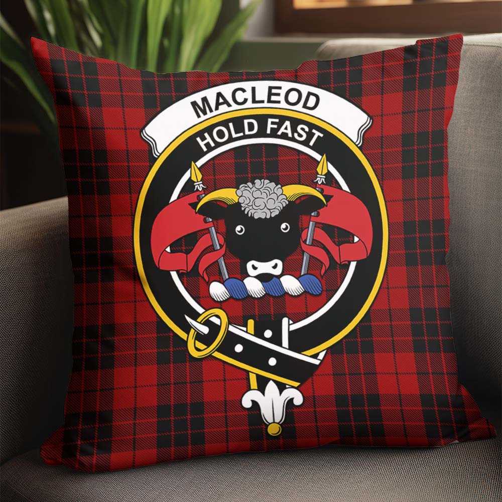 MacLeod of Raasay Highland Tartan Pillow Cover with Family Crest - Tartanvibesclothing