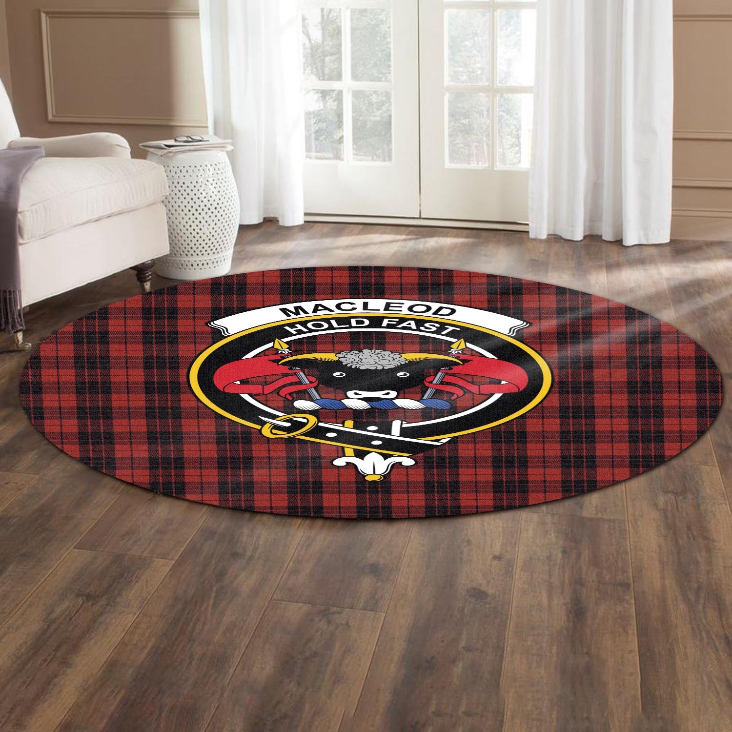 macleod-of-raasay-highland-tartan-round-rug-with-family-crest