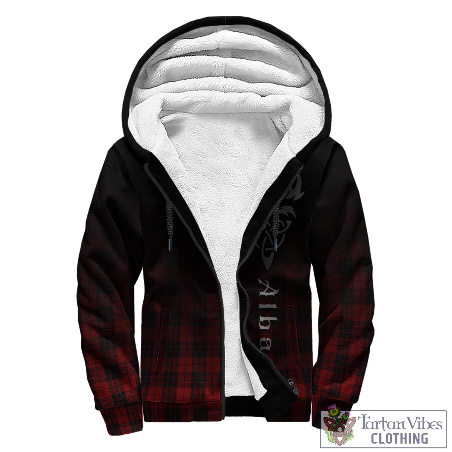 Tartan Vibes Clothing MacLeod of Raasay Highland Tartan Sherpa Hoodie Featuring Alba Gu Brath Family Crest Celtic Inspired