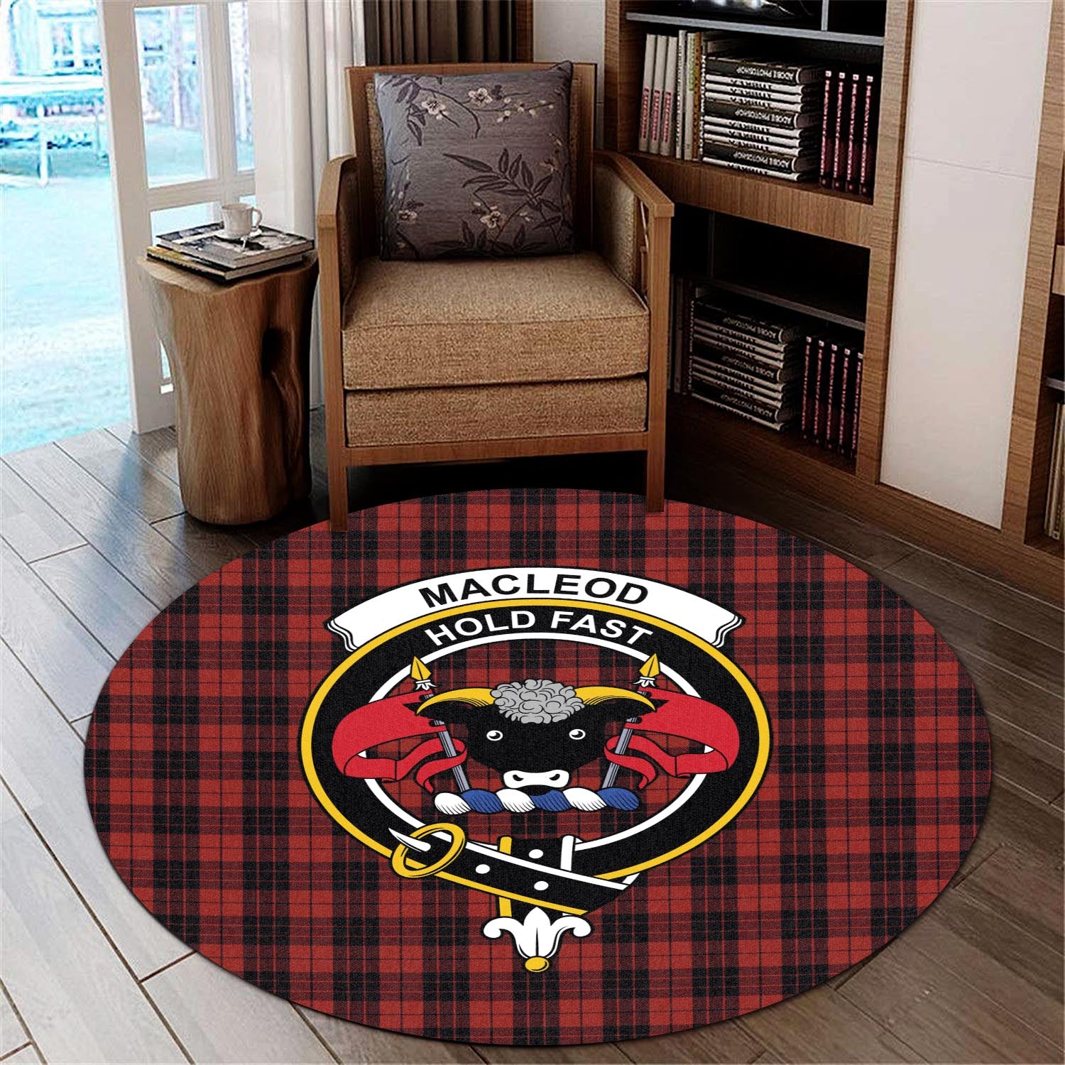 macleod-of-raasay-highland-tartan-round-rug-with-family-crest