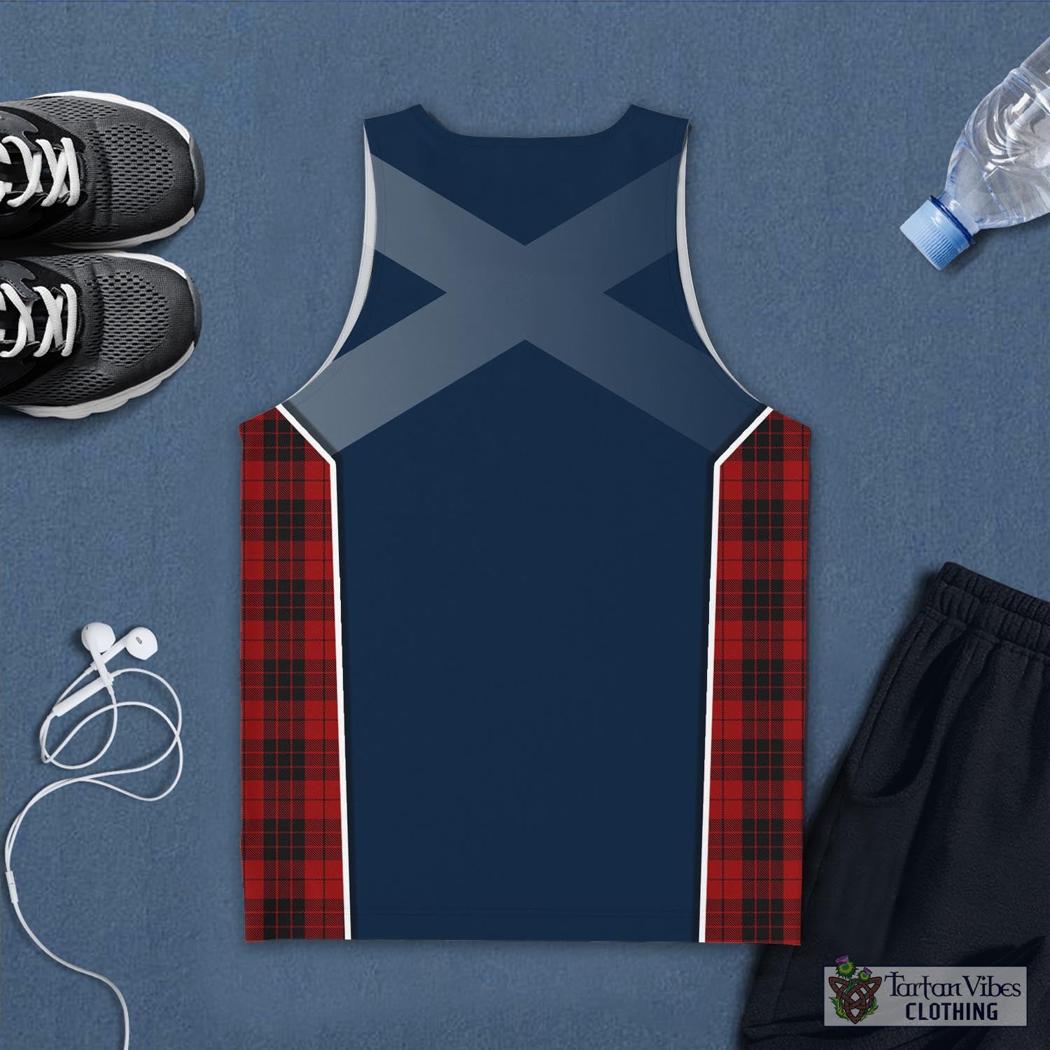 Tartan Vibes Clothing MacLeod of Raasay Highland Tartan Men's Tanks Top with Family Crest and Scottish Thistle Vibes Sport Style