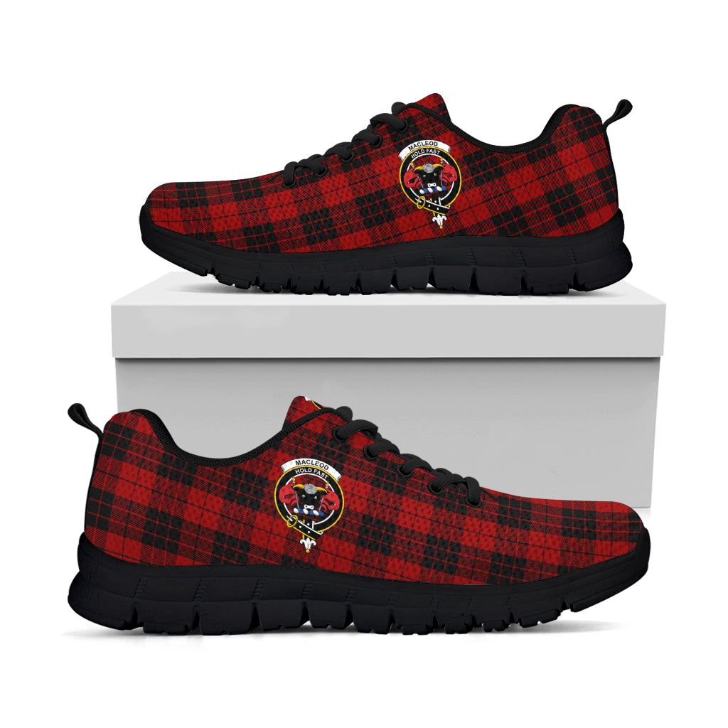 MacLeod of Raasay Highland Tartan Sneakers with Family Crest - Tartan Vibes Clothing