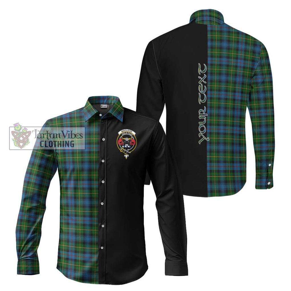 MacLeod of Skye Tartan Long Sleeve Button Shirt with Family Crest and Half Of Me Style Men's Shirt S - Tartanvibesclothing Shop