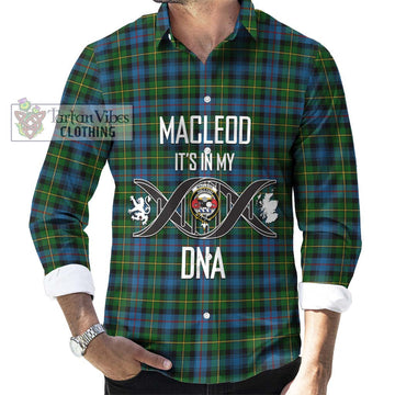 MacLeod of Skye Tartan Long Sleeve Button Shirt with Family Crest DNA In Me Style