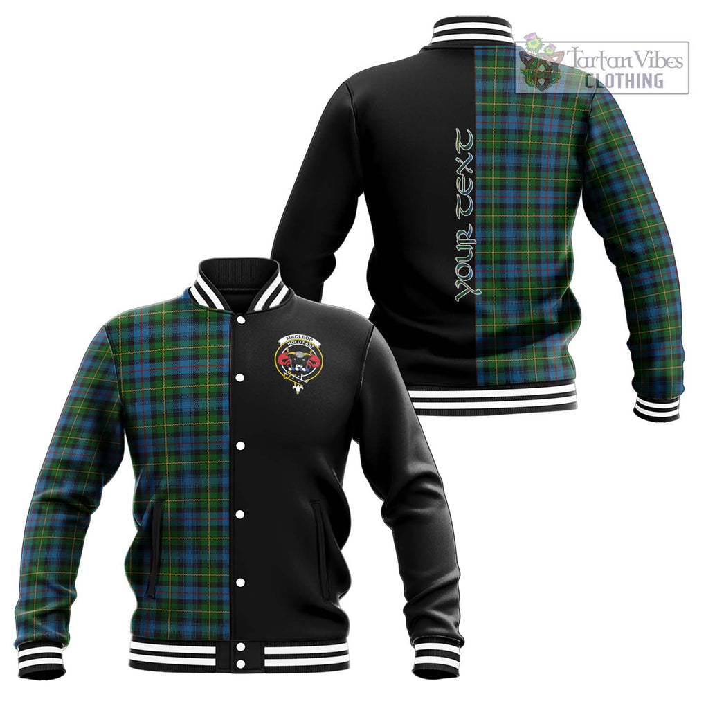 MacLeod of Skye Tartan Baseball Jacket with Family Crest and Half Of Me Style Unisex - Tartanvibesclothing Shop