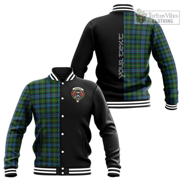 MacLeod of Skye Tartan Baseball Jacket with Family Crest and Half Of Me Style