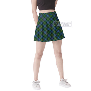 MacLeod of Skye Tartan Women's Plated Mini Skirt Cross Style