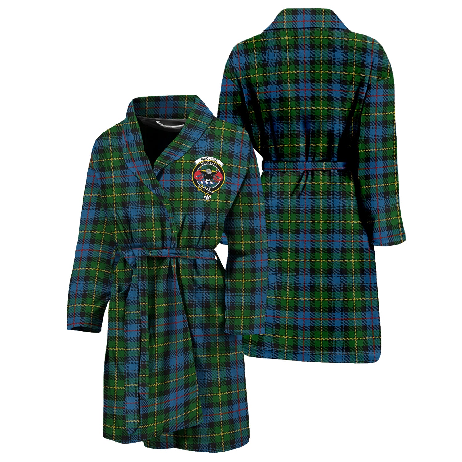 MacLeod of Skye Tartan Bathrobe with Family Crest Unisex S - Tartan Vibes Clothing