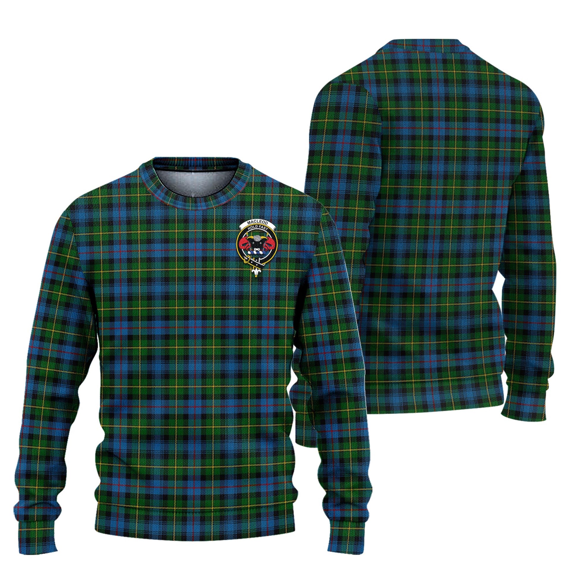 MacLeod of Skye Tartan Knitted Sweater with Family Crest Unisex - Tartanvibesclothing