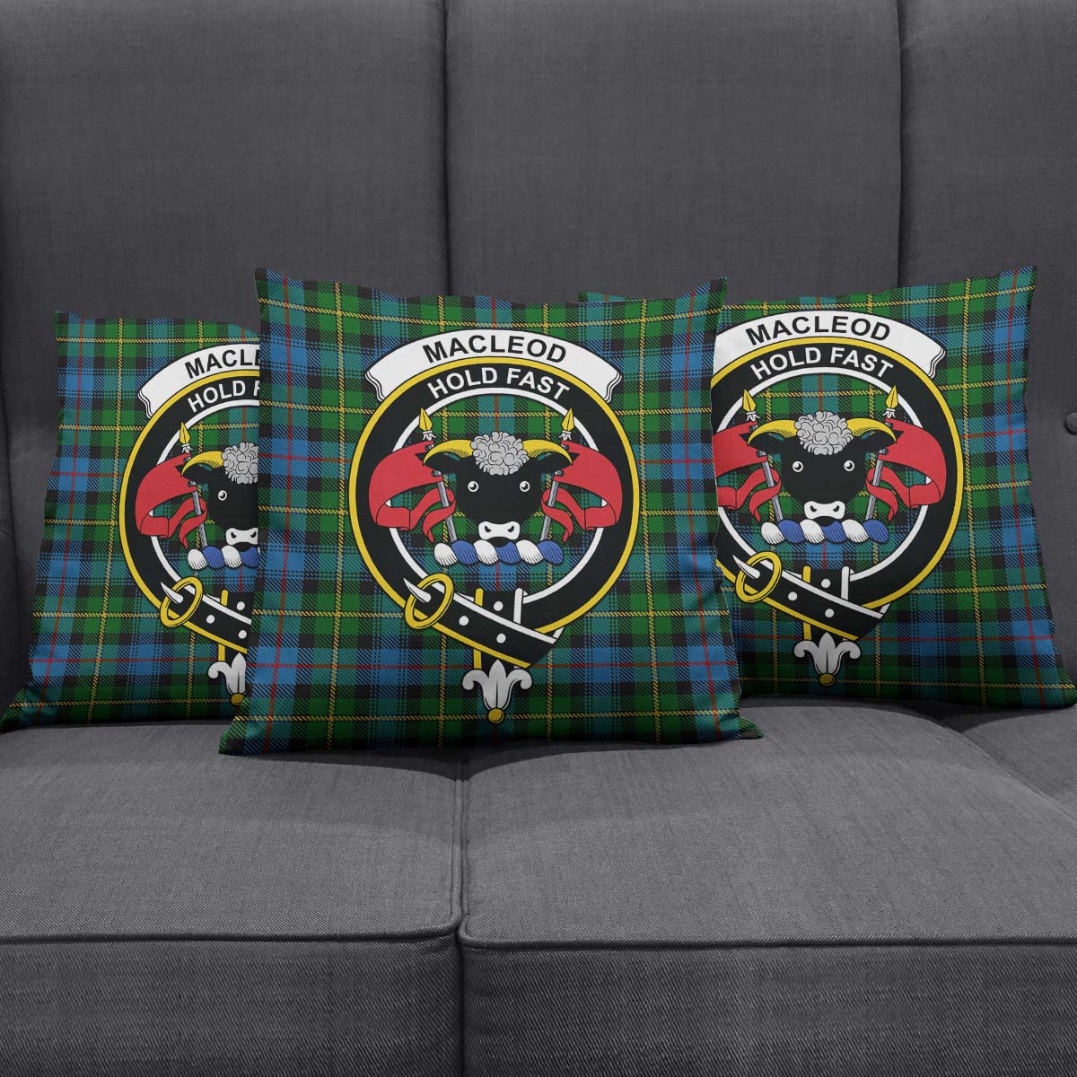 MacLeod of Skye Tartan Pillow Cover with Family Crest Square Pillow Cover - Tartanvibesclothing