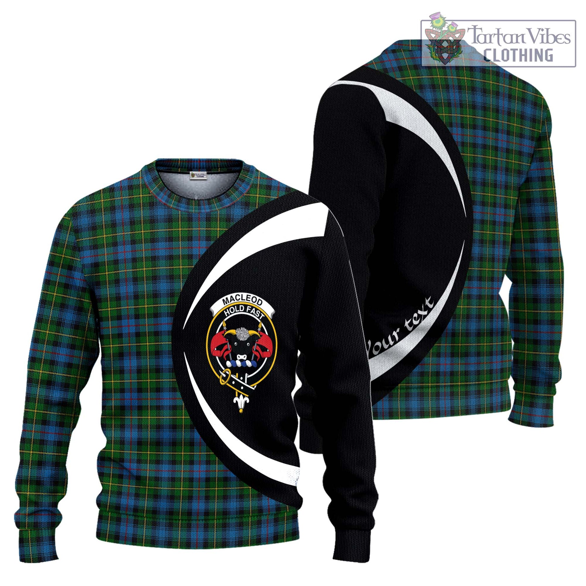 MacLeod of Skye Tartan Knitted Sweater with Family Crest Circle Style Unisex - Tartan Vibes Clothing