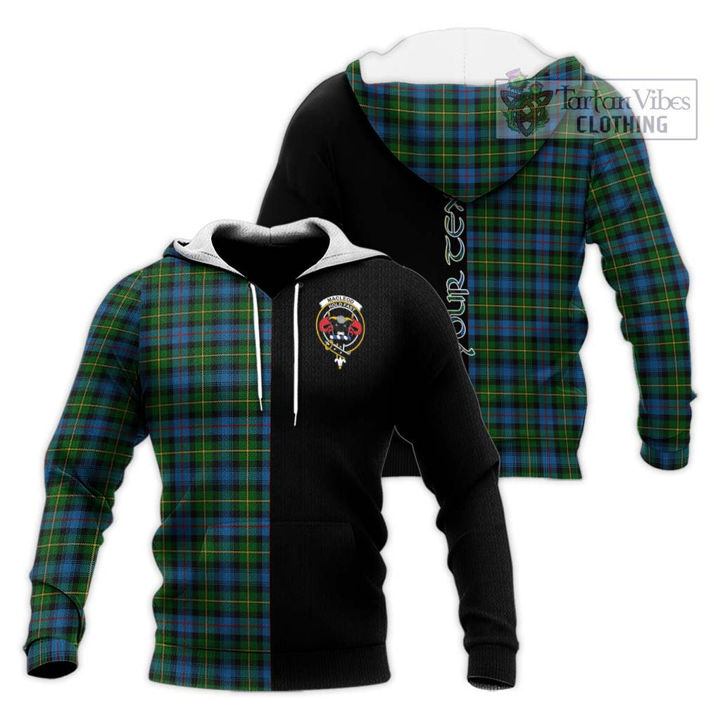 MacLeod of Skye Tartan Knitted Hoodie with Family Crest and Half Of Me Style Unisex Knitted Pullover Hoodie - Tartanvibesclothing Shop