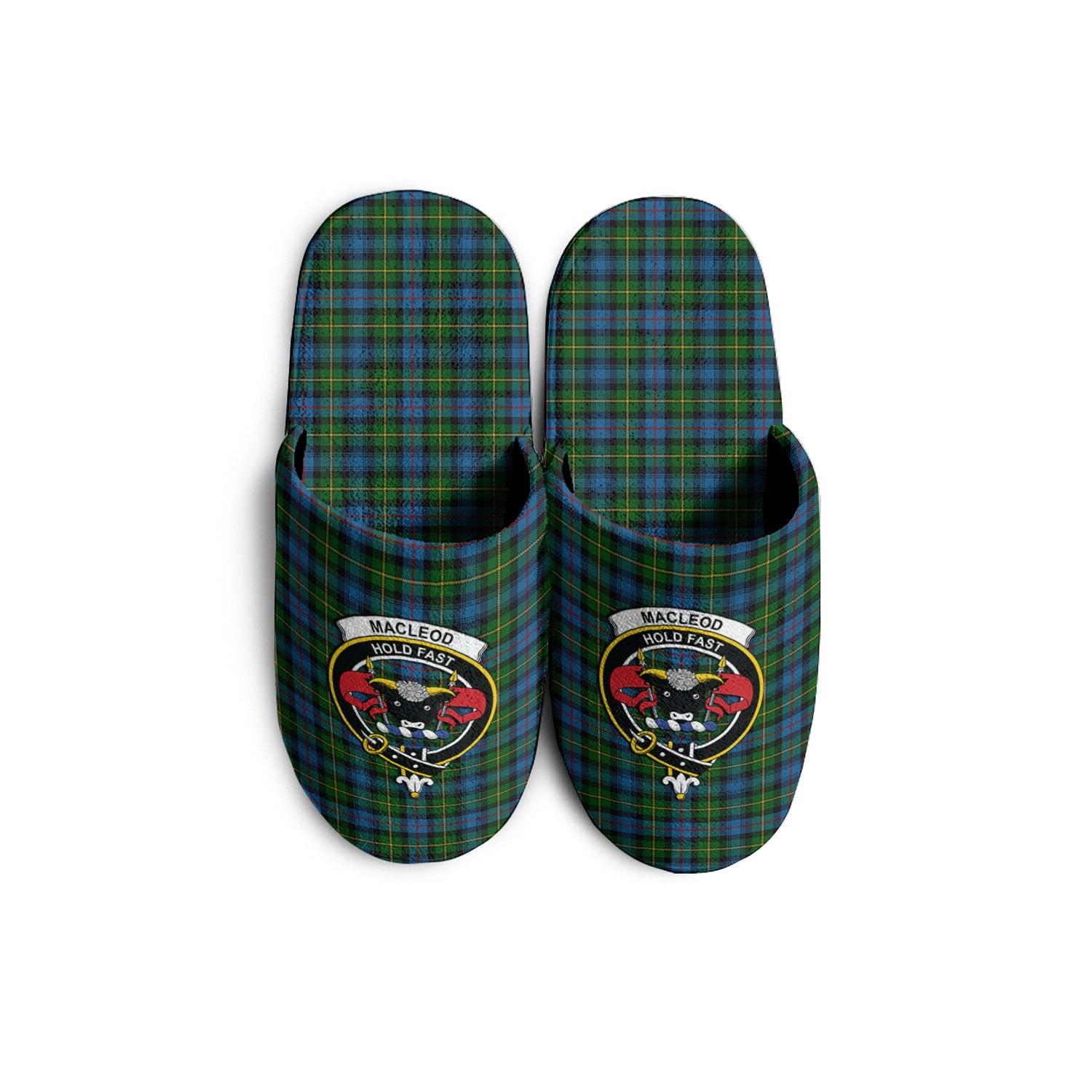 MacLeod of Skye Tartan Home Slippers with Family Crest - Tartanvibesclothing