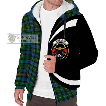 MacLeod of Skye Tartan Sherpa Hoodie with Family Crest Circle Style