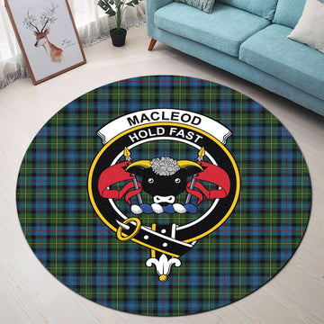 MacLeod of Skye Tartan Round Rug with Family Crest