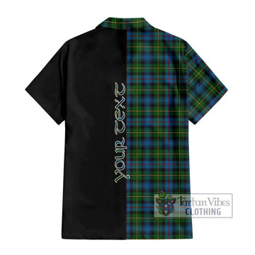 MacLeod of Skye Tartan Short Sleeve Button Shirt with Family Crest and Half Of Me Style