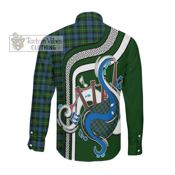 MacLeod of Skye Tartan Long Sleeve Button Shirt with Epic Bagpipe Style