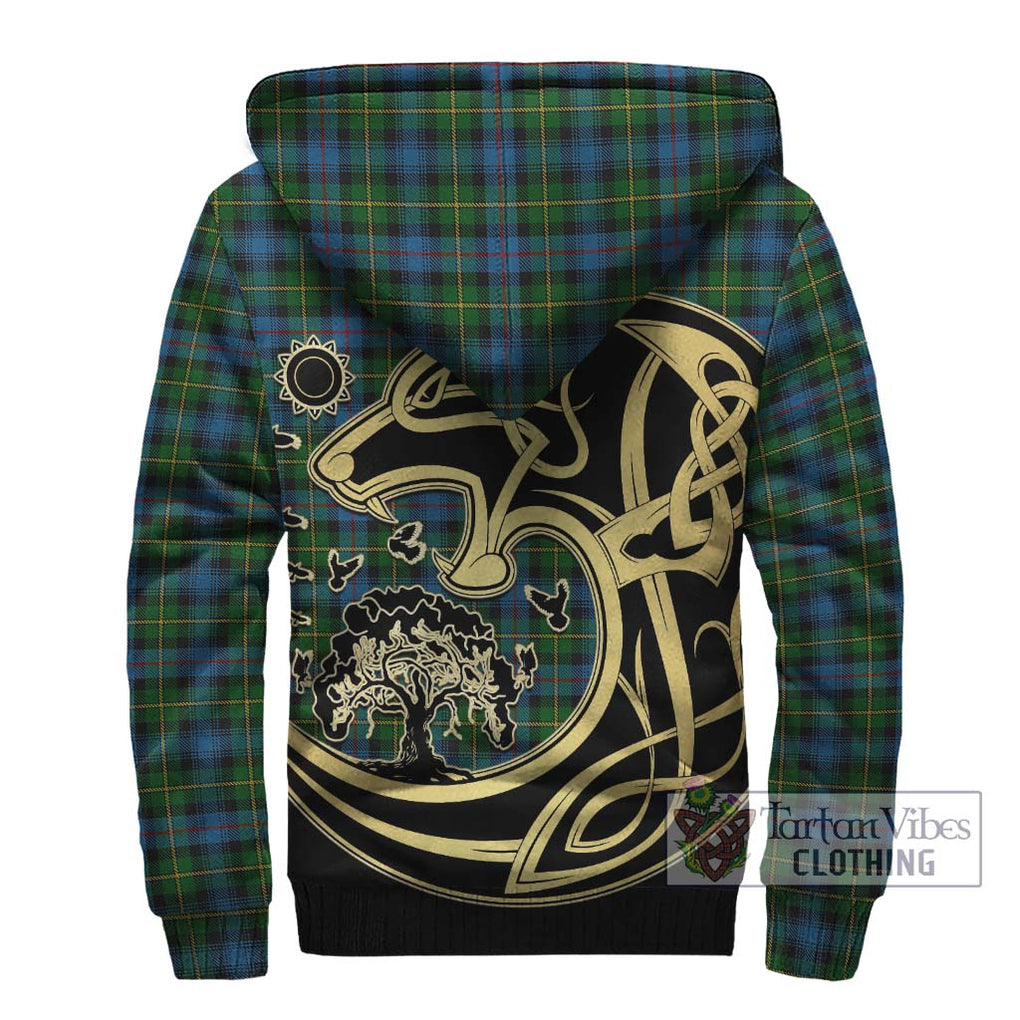 MacLeod of Skye Tartan Sherpa Hoodie with Family Crest Celtic Wolf Style - Tartan Vibes Clothing