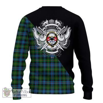 MacLeod of Skye Tartan Ugly Sweater with Family Crest and Military Logo Style