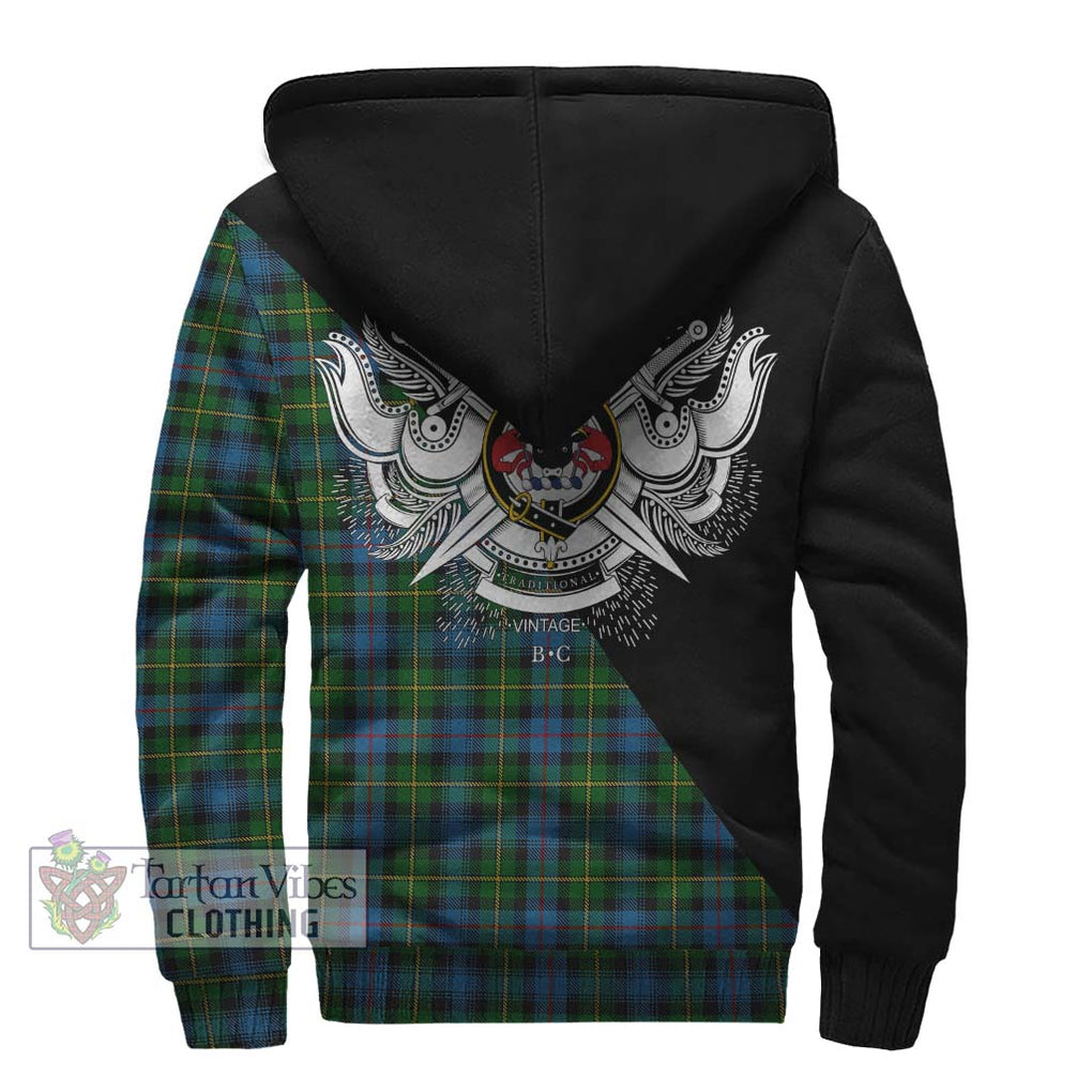 MacLeod of Skye Tartan Sherpa Hoodie with Family Crest and Military Logo Style - Tartanvibesclothing Shop