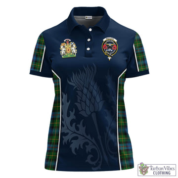 MacLeod of Skye Tartan Women's Polo Shirt with Family Crest and Scottish Thistle Vibes Sport Style