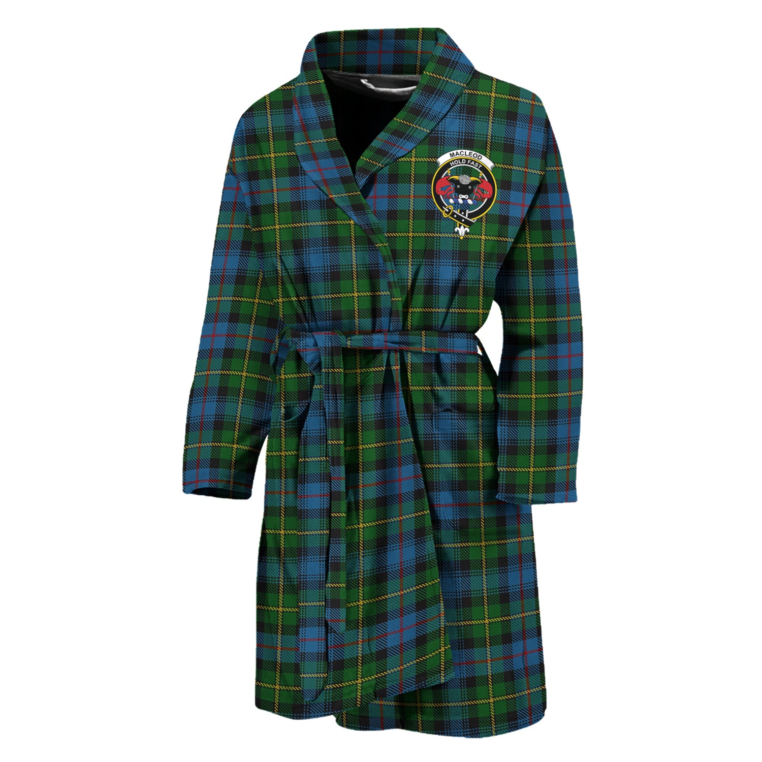 MacLeod of Skye Tartan Bathrobe with Family Crest Unisex M - Tartan Vibes Clothing