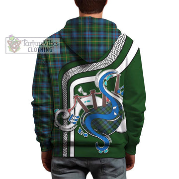 MacLeod of Skye Tartan Hoodie with Epic Bagpipe Style