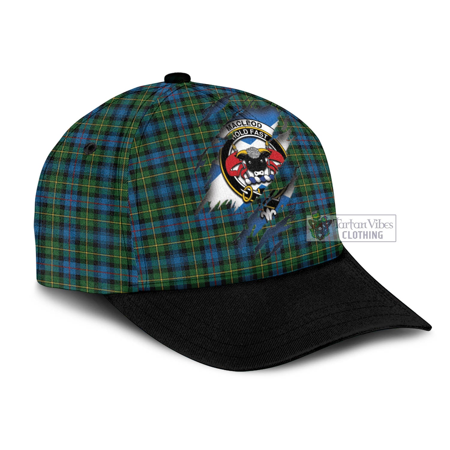 Tartan Vibes Clothing MacLeod of Skye Tartan Classic Cap with Family Crest In Me Style