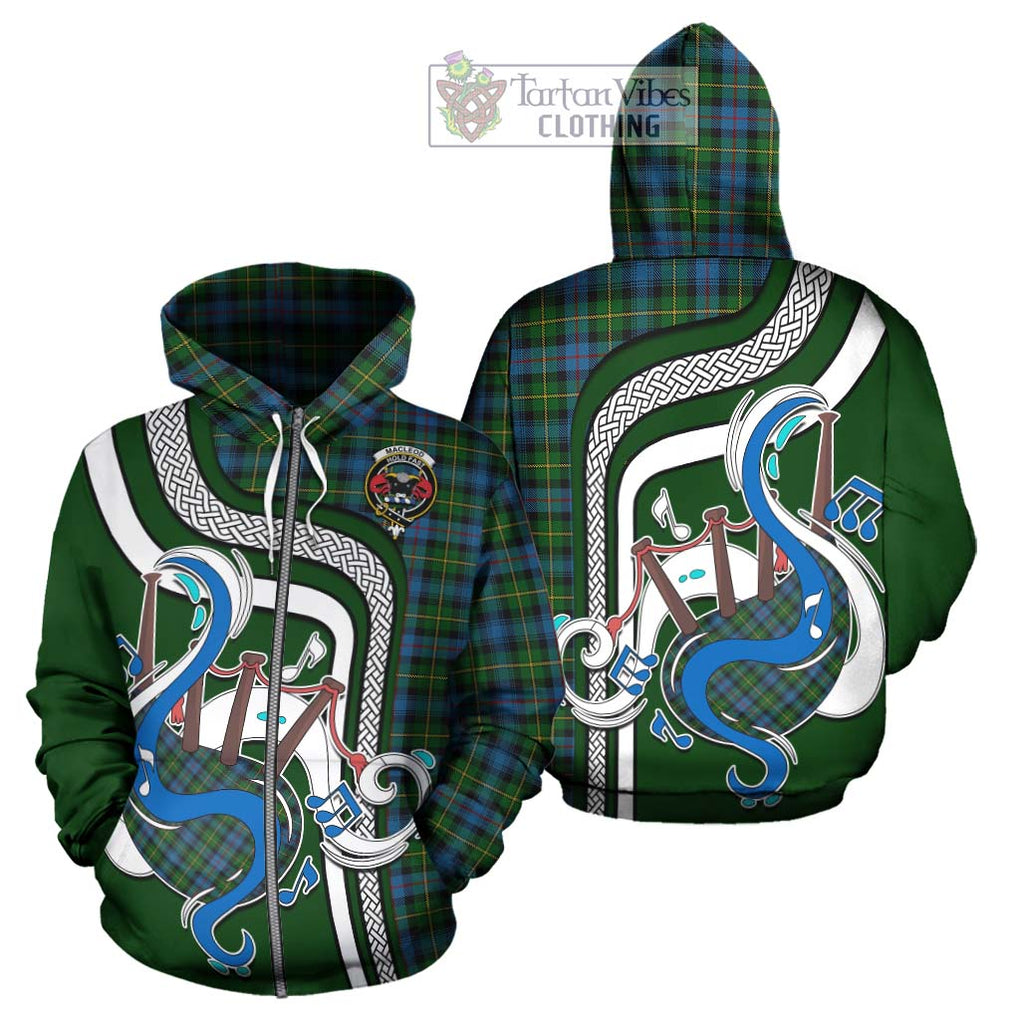 MacLeod of Skye Tartan Hoodie with Epic Bagpipe Style - Tartanvibesclothing Shop