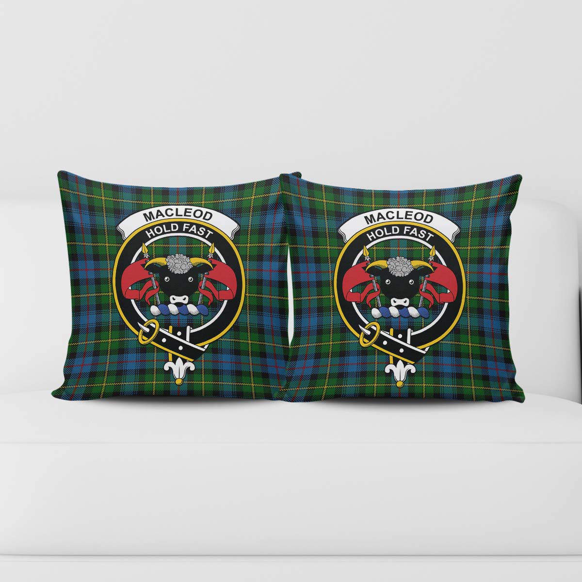 MacLeod of Skye Tartan Pillow Cover with Family Crest - Tartanvibesclothing