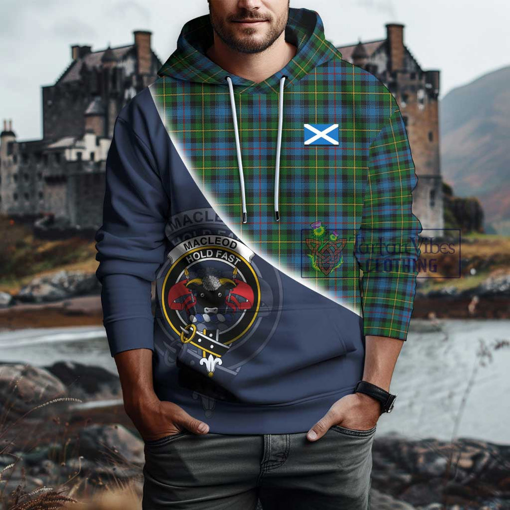 MacLeod of Skye Tartan Hoodie with Personalised National Flag and Family Crest Half Style - Tartanvibesclothing Shop