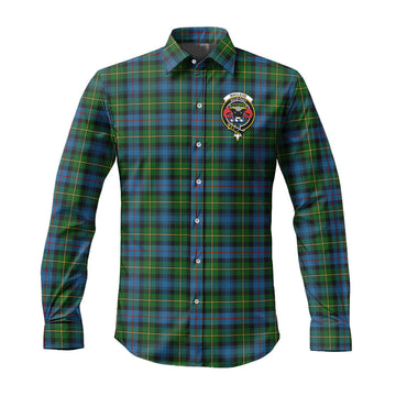 MacLeod of Skye Tartan Long Sleeve Button Up Shirt with Family Crest