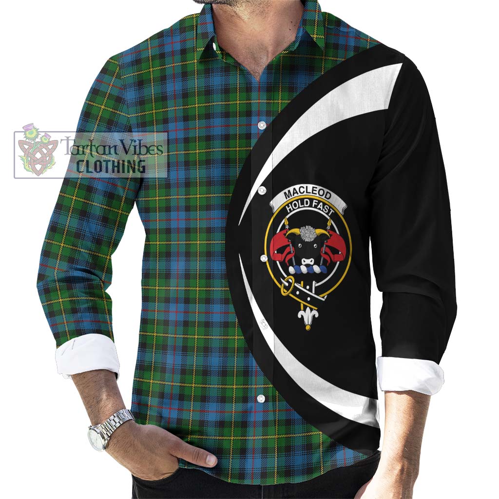 MacLeod of Skye Tartan Long Sleeve Button Up with Family Crest Circle Style - Tartan Vibes Clothing